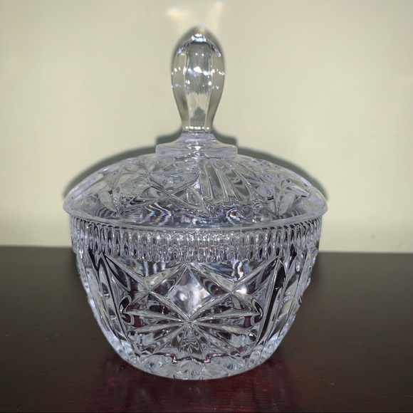 Elegant Cut Glass Candy Dish w/Lid - Picture 5 of 8